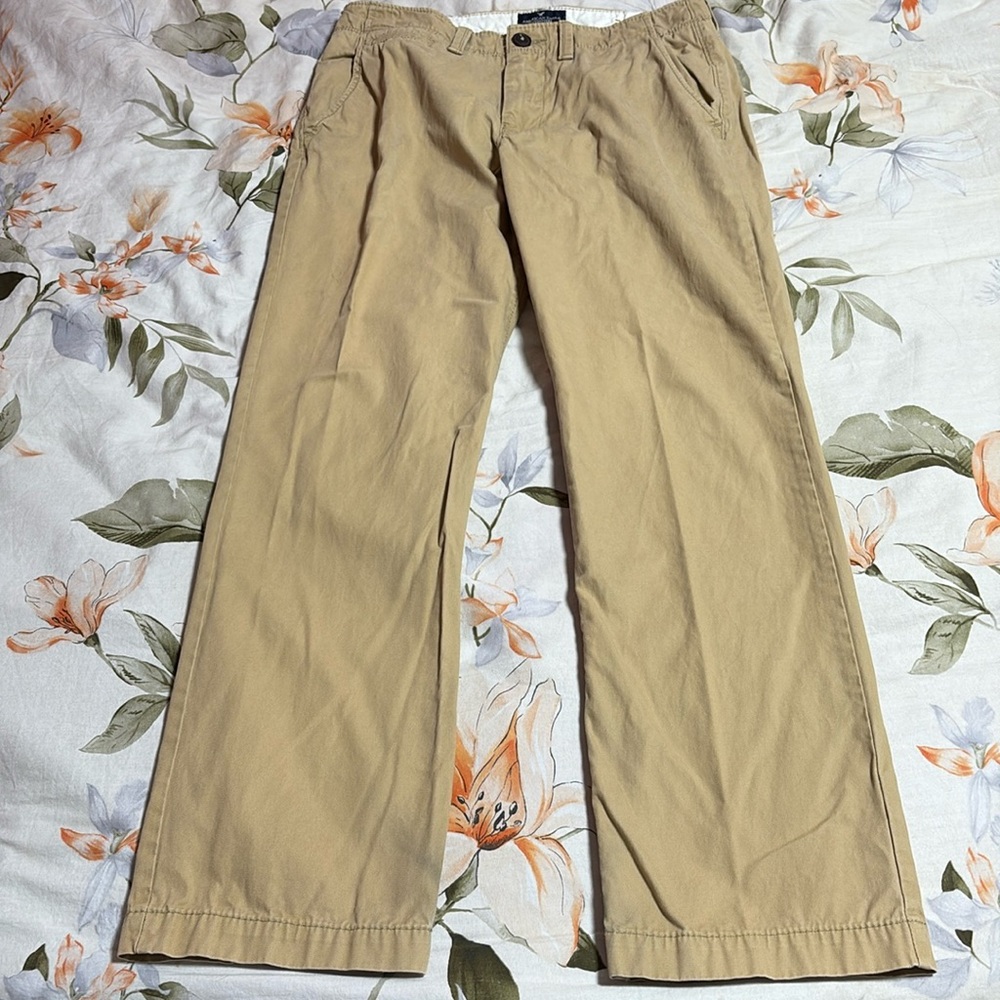 American Eagle Outfitters Dark Khaki Original Straight Pants 32x32 - Picture 2 of 11